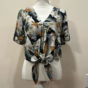 ANNA TORQUATO multi-color floral crop top, size S Jaraguá do Sul, Brazil Textile
